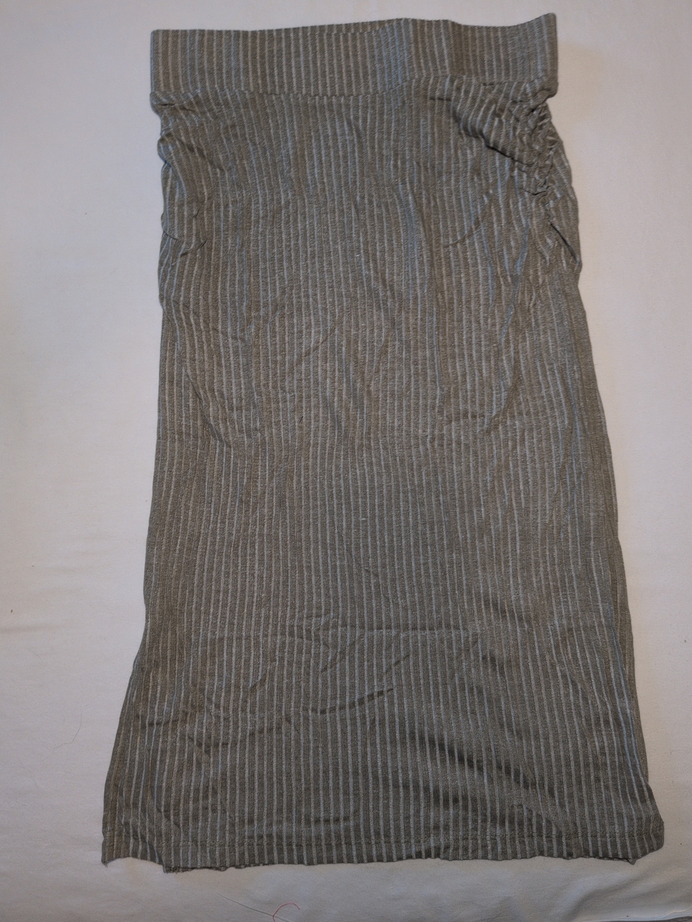 Lisa Rinna Collection Olive Pinstripe Stretch Midi Skirt